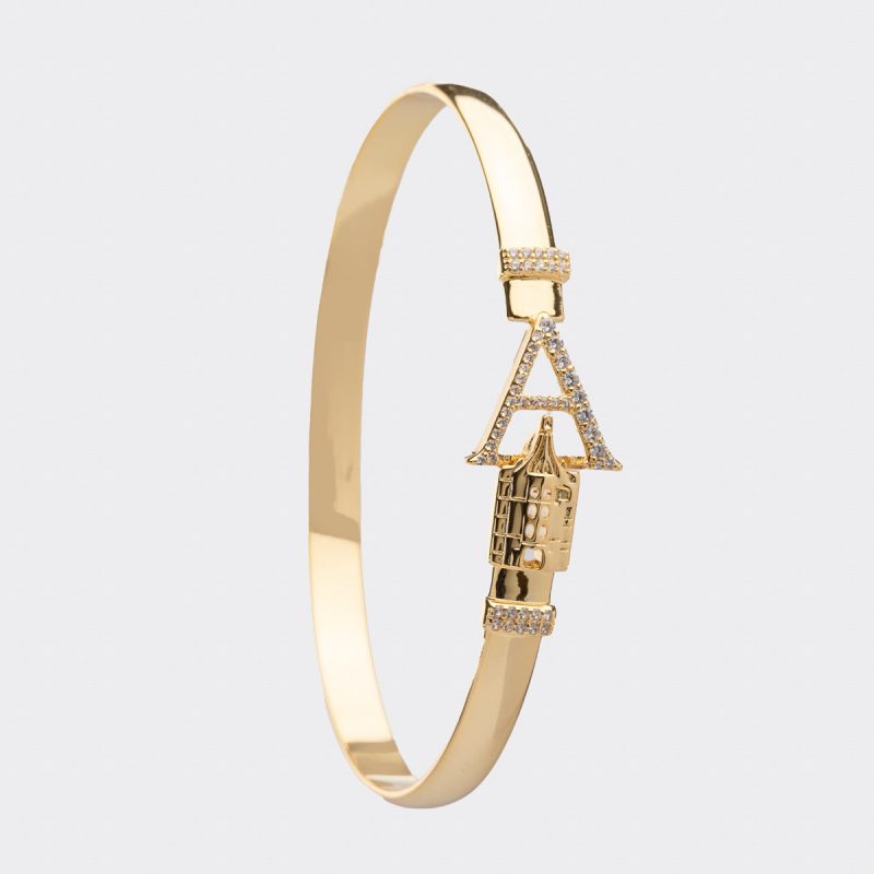 crislu sparking initial a bangle 18k yellow gold 281690