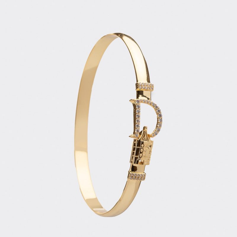 crislu sparking initial d bangle 18k yellow gold 281693