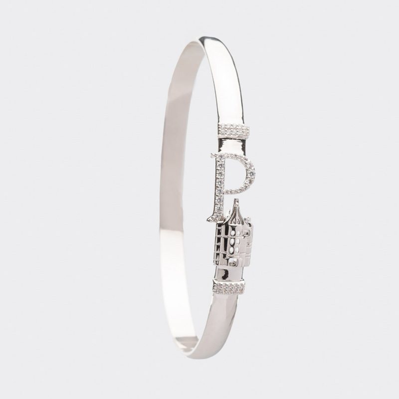 crislu sparking initial p bangle platinum 281675