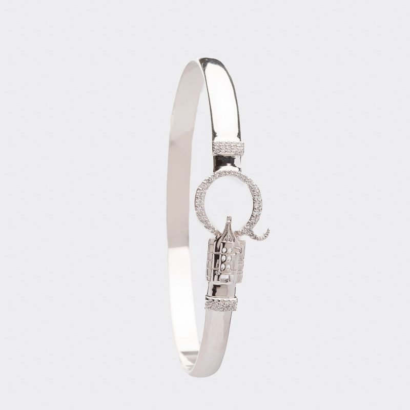 crislu sparking initial q bangle platinum 281676